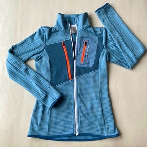 Ortovox Womens Fleece Grid Jacket Zip top Merino Wool for hiking camping skiing